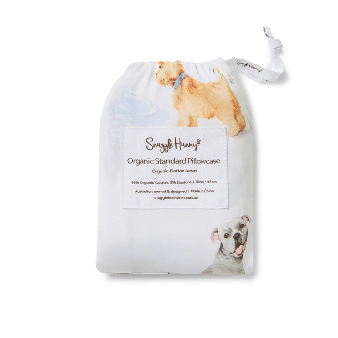 SNUGGLE HUNNY ORGANIC COTTON STANDARD PILLOWCASE - DOG PARK