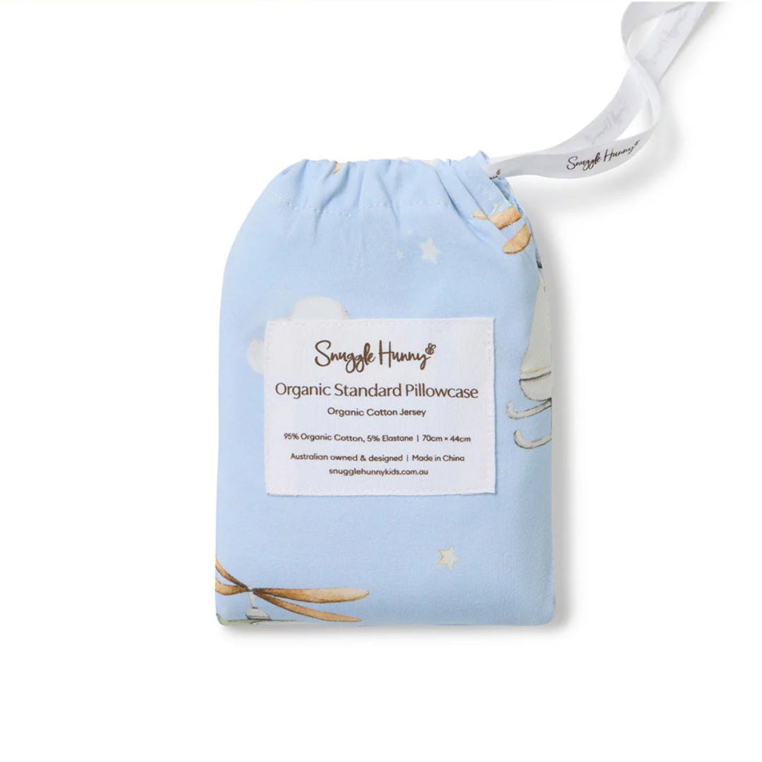 SNUGGLE HUNNY ORGANIC COTTON STANDARD PILLOWCASE - TAKING FLIGHT