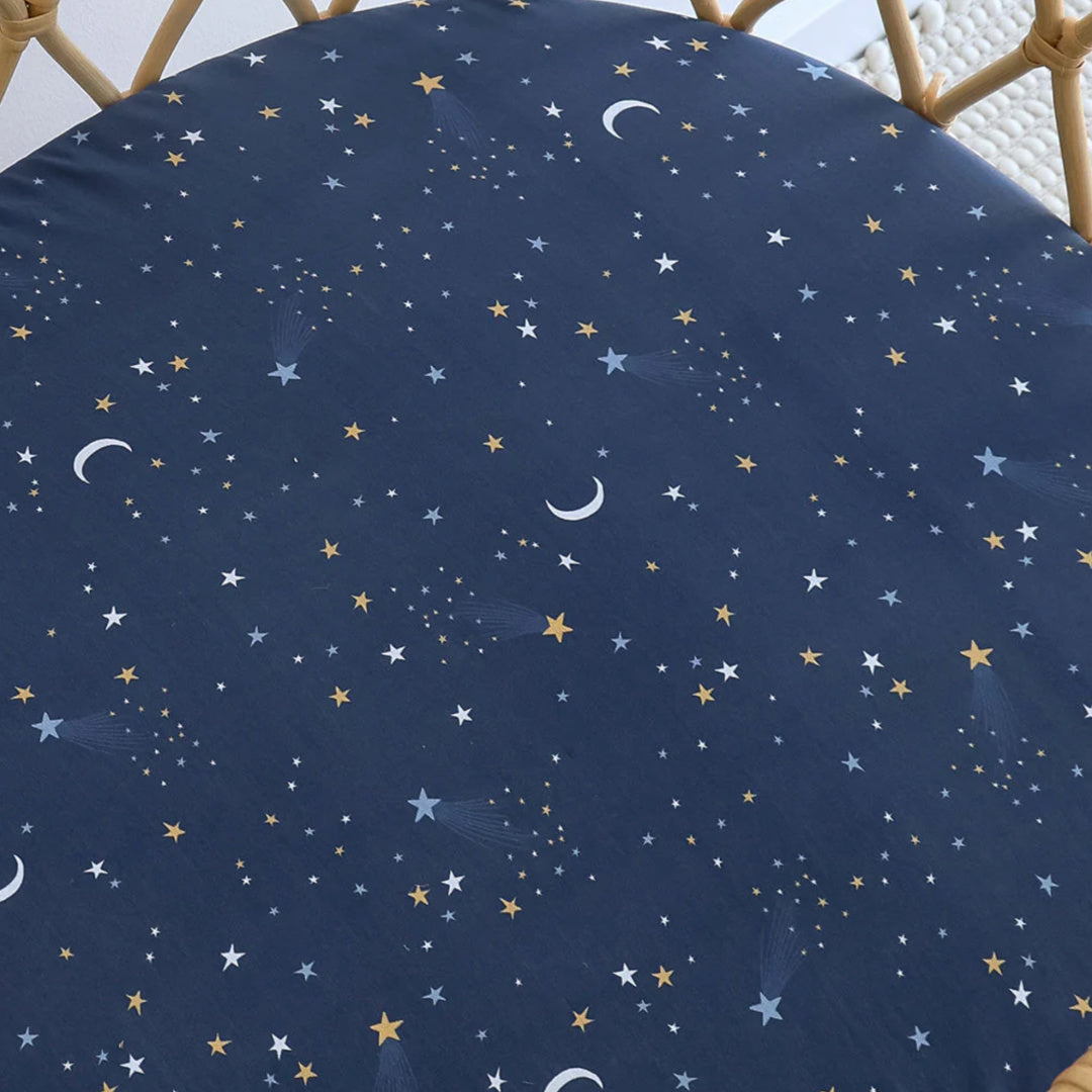 SNUGGLE HUNNY ORGANIC FITTED BASSINET SHEET / CHANGE PAD COVER - STARRY NIGHT