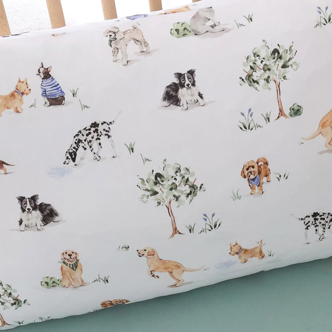 SNUGGLE HUNNY ORGANIC COTTON TODDLER PILLOWCASE - DOG PARK