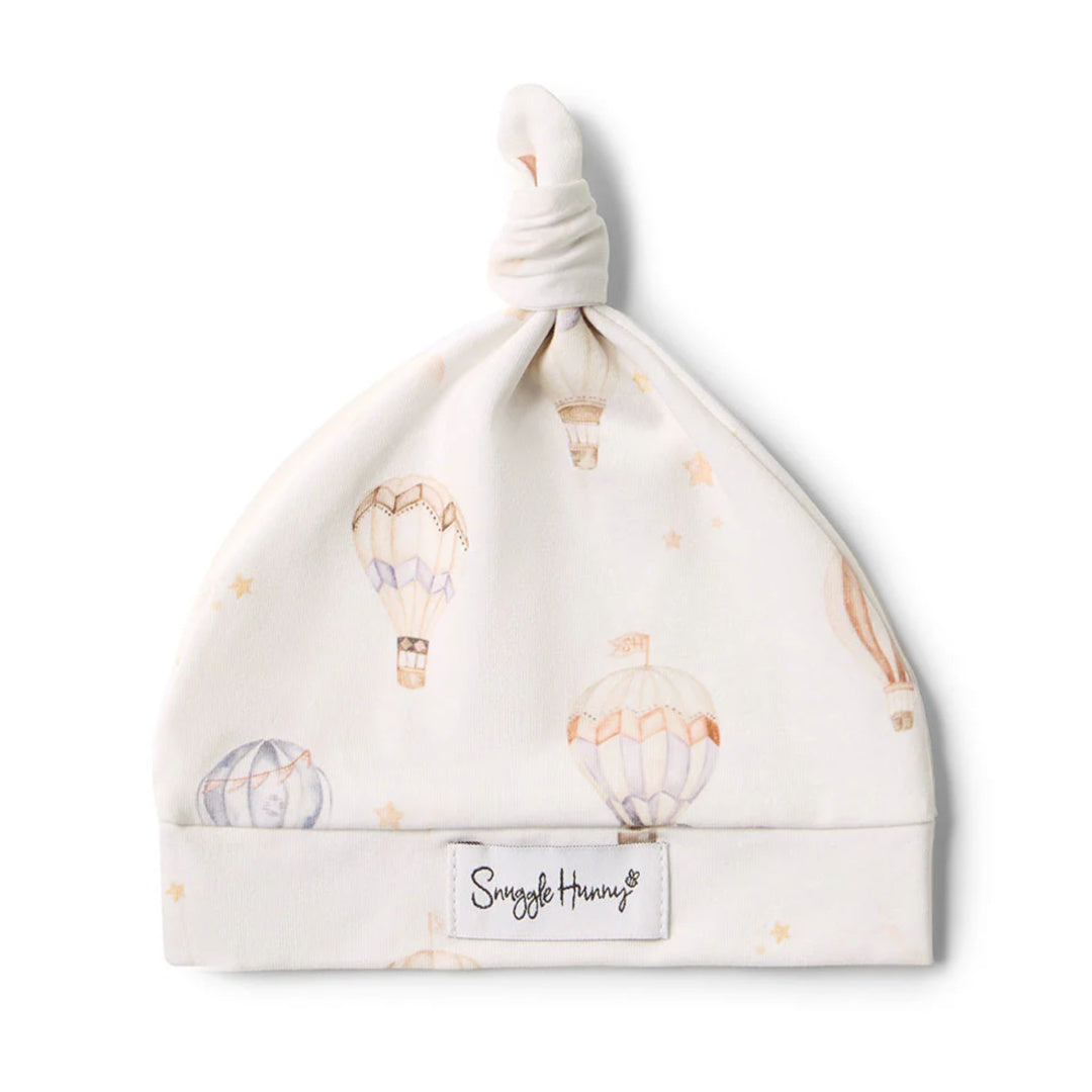SNUGGLE HUNNY ORGANIC KNOTTED BEANIE - UP & AWAY