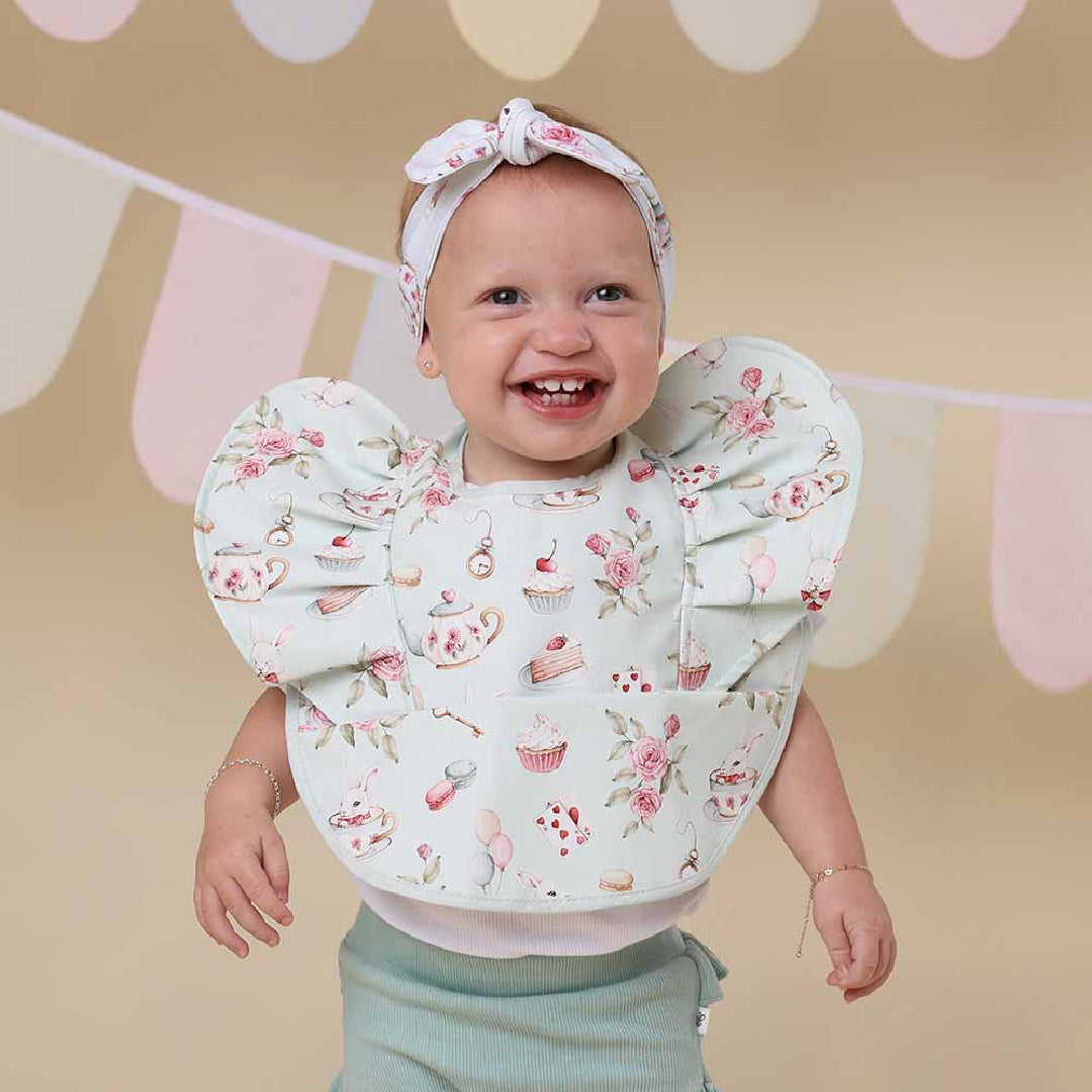 SNUGGLE HUNNY FRILL SNUGGLE BIB - WHITE RABBIT
