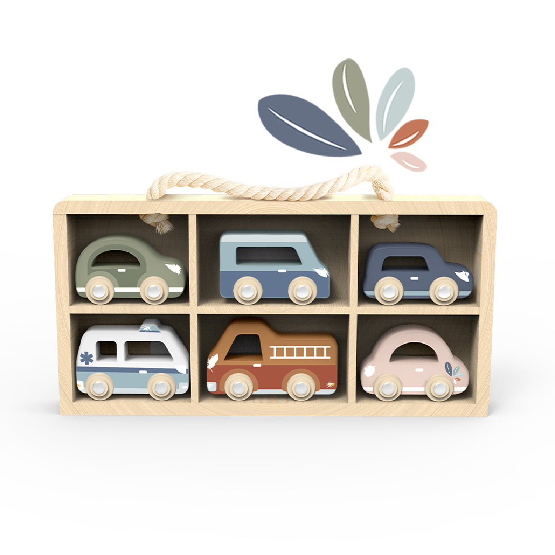 SPEEDY MONKEY CAR DISPLAY CASE INCLUDING 6 CARS