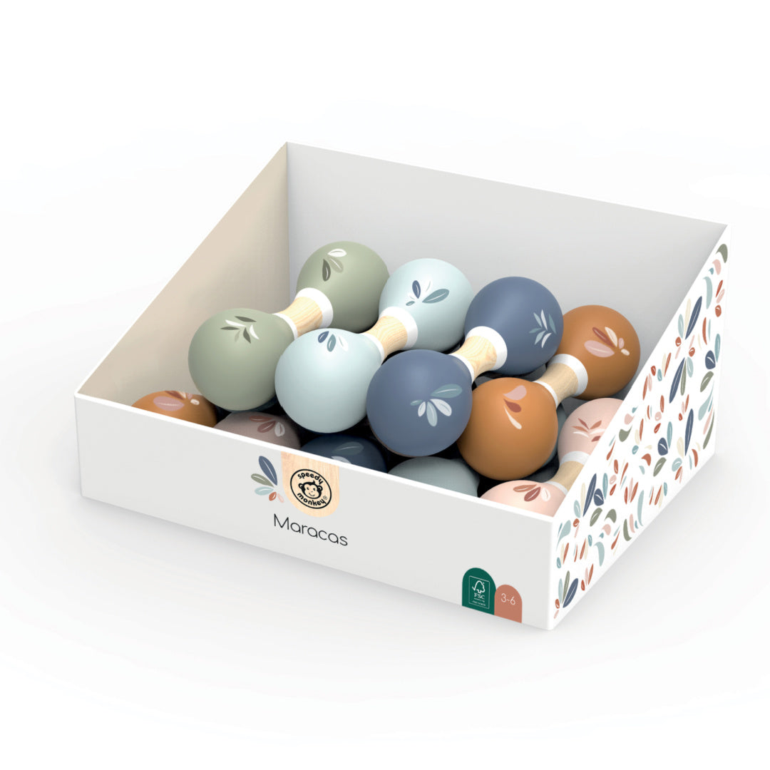 SPEEDY MONKEY WOODEN MARACAS