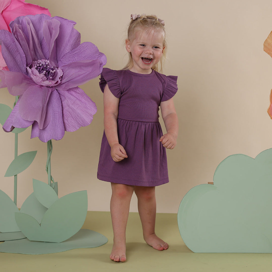 SNUGGLE HUNNY ORGANIC DRESS - MULBERRY