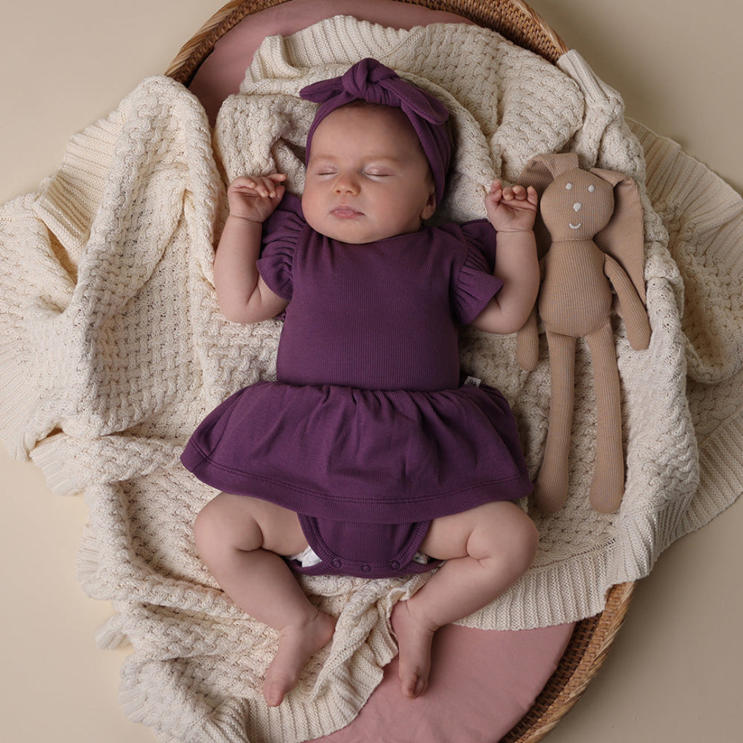 SNUGGLE HUNNY ORGANIC DRESS - MULBERRY