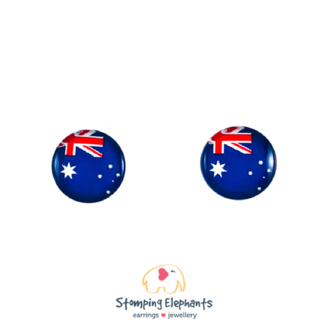 STOMPING ELEPHANTS AUSTRALIAN FLAG EARRINGS (SMALL)