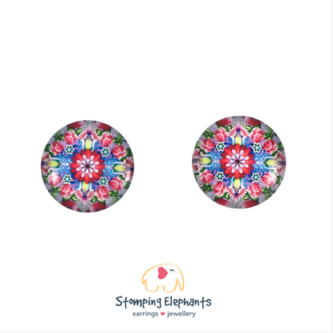 STOMPING ELEPHANTS FLORAL FANTASY EARRINGS (MEDIUM)