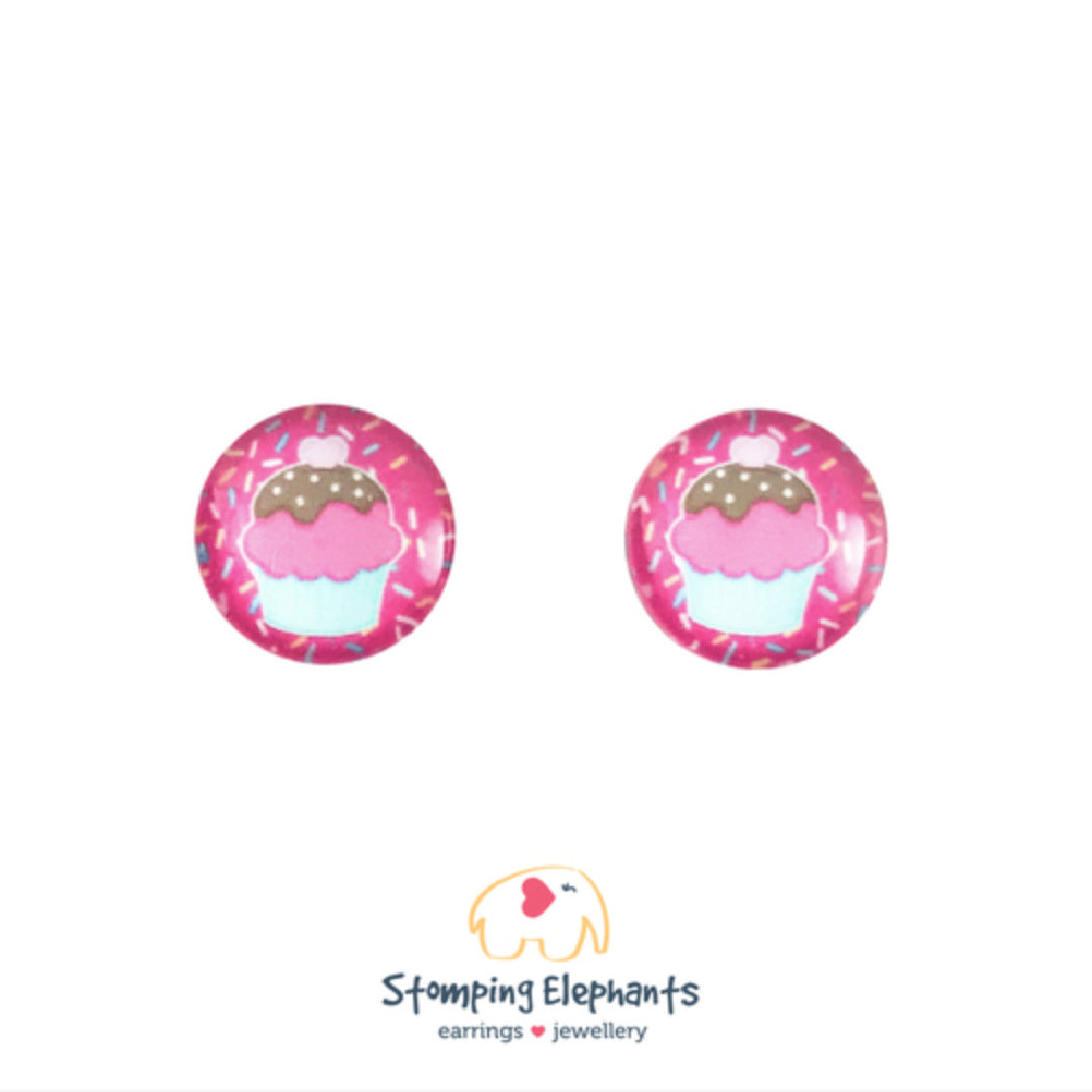 STOMPING ELEPHANTS SWEET TOOTH CUPCAKE EARRINGS (MEDIUM)