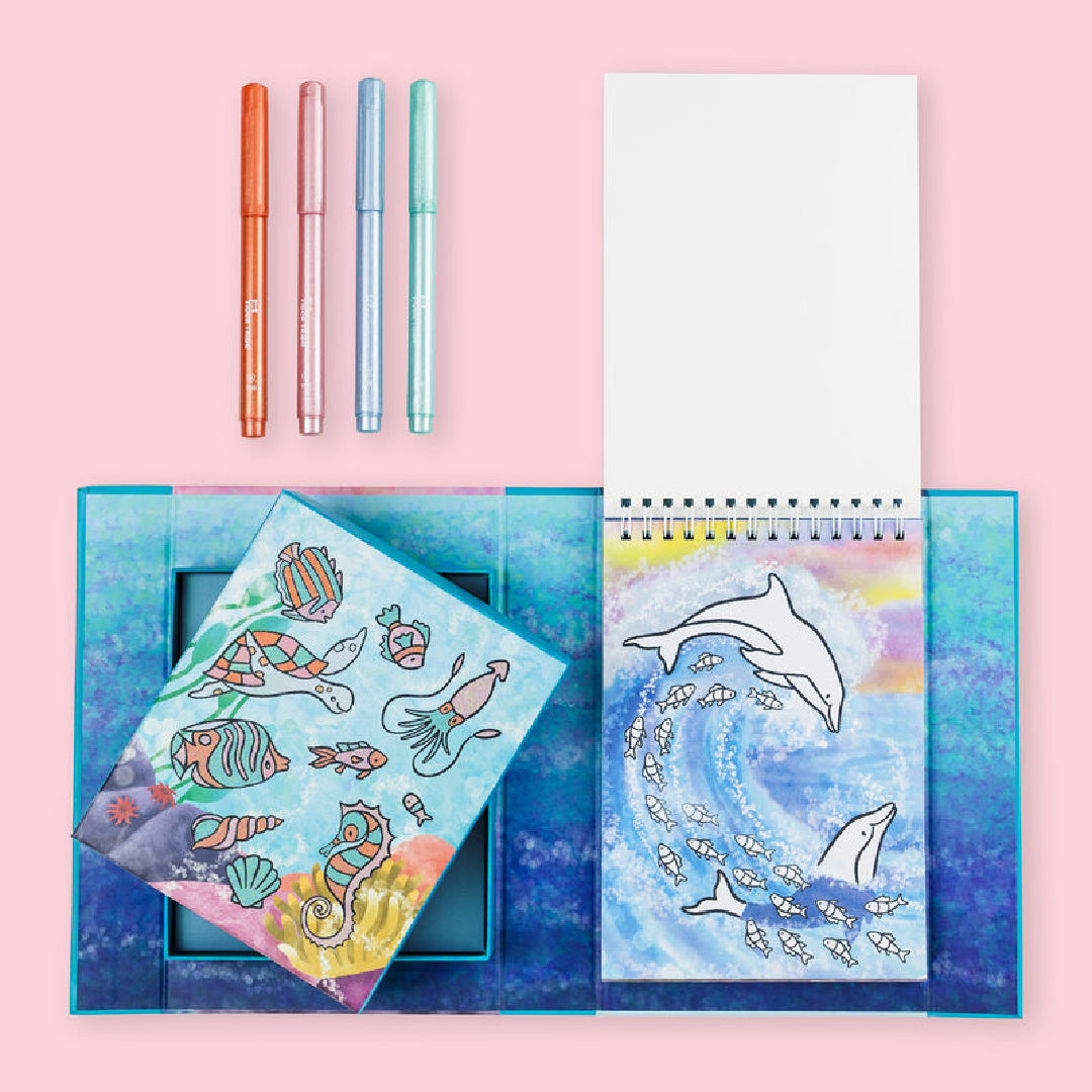 TIGER TRIBE SHIMMER COLOURING SET - SEA LIFE