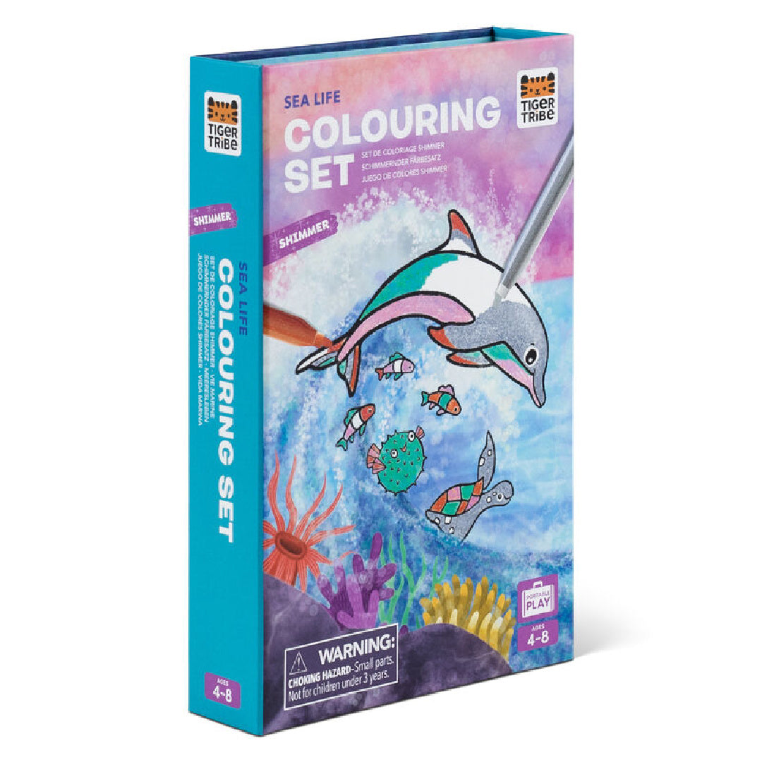 TIGER TRIBE SHIMMER COLOURING SET - SEA LIFE