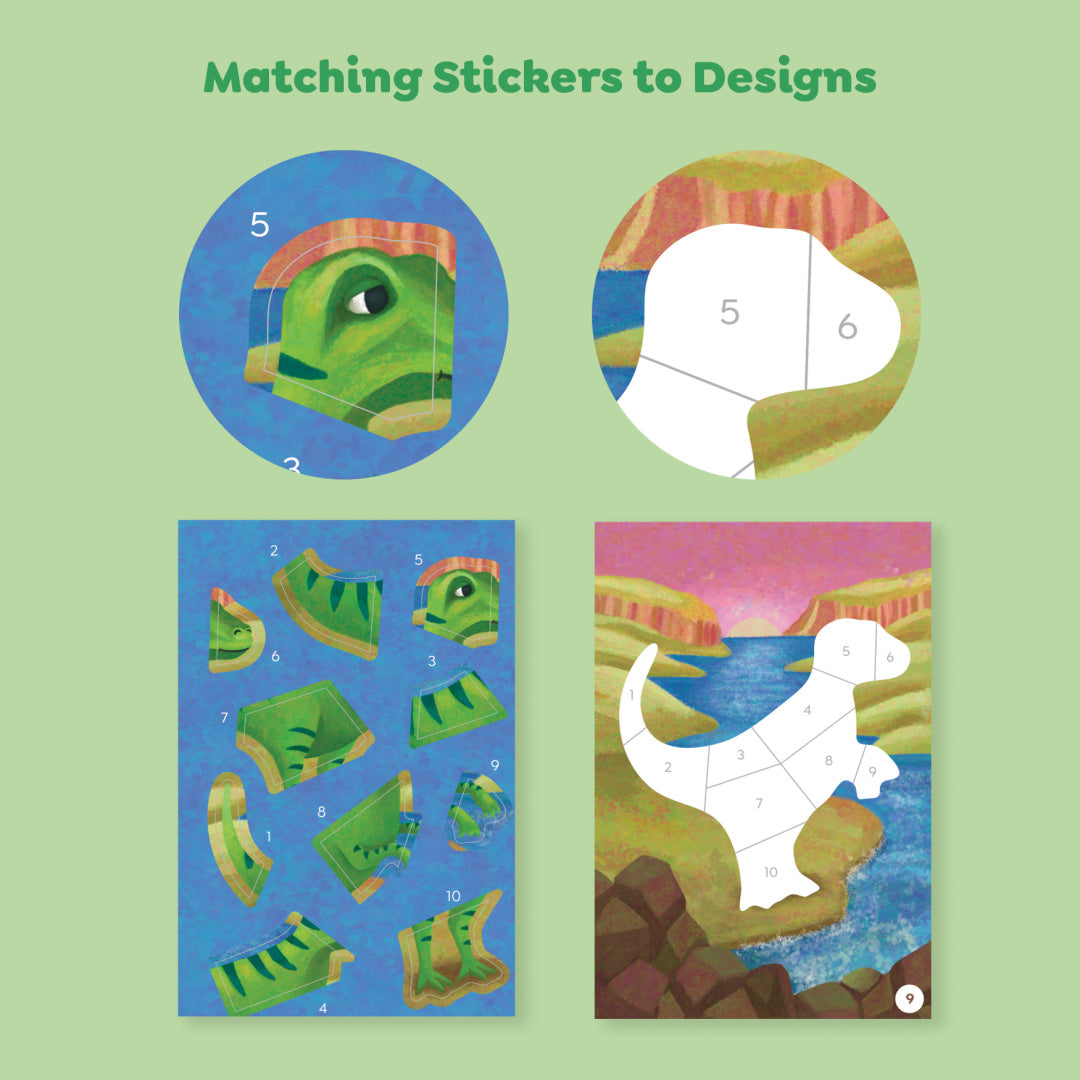 TIGER TRIBE STICKERS BY NUMBER - DINOSAURS