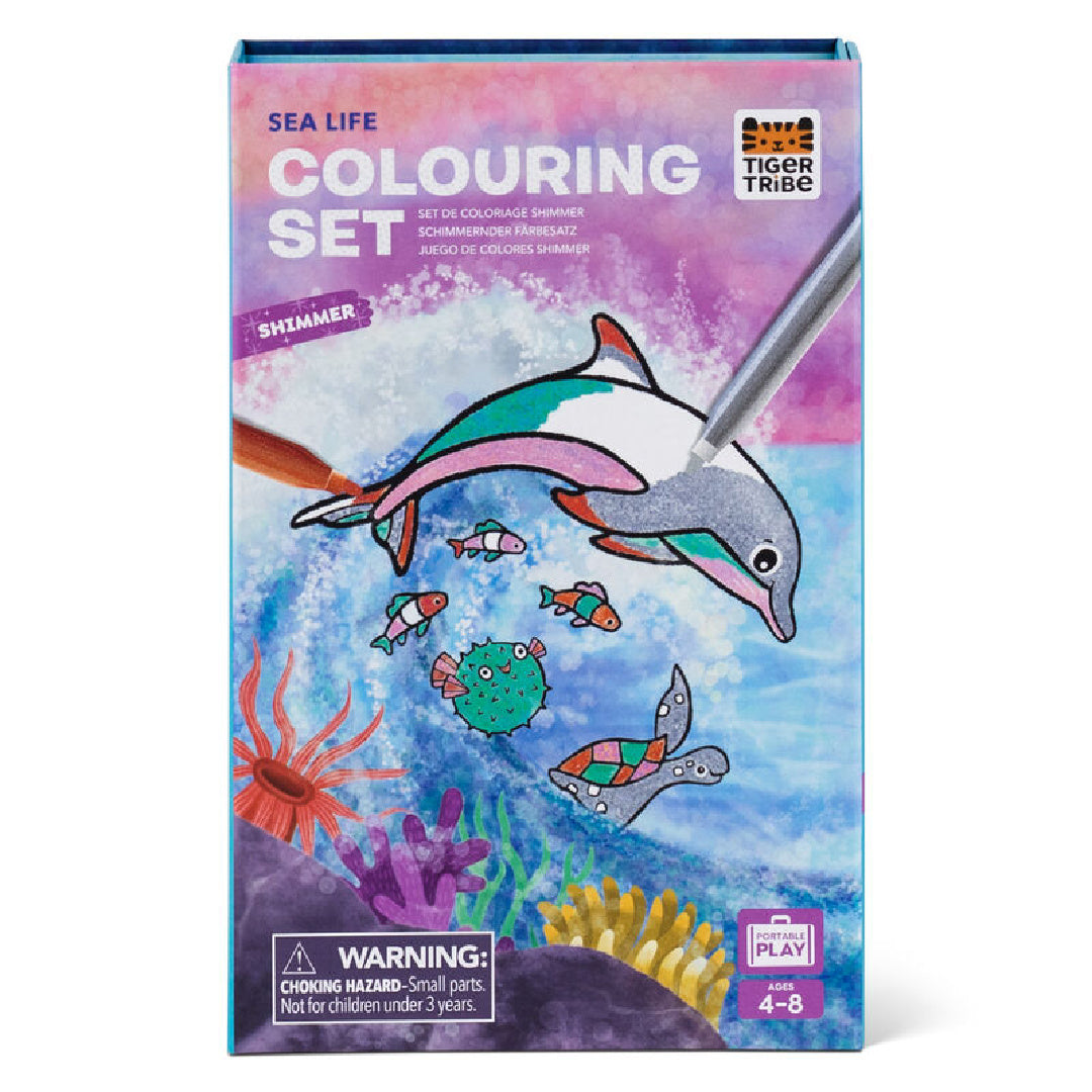 TIGER TRIBE SHIMMER COLOURING SET - SEA LIFE