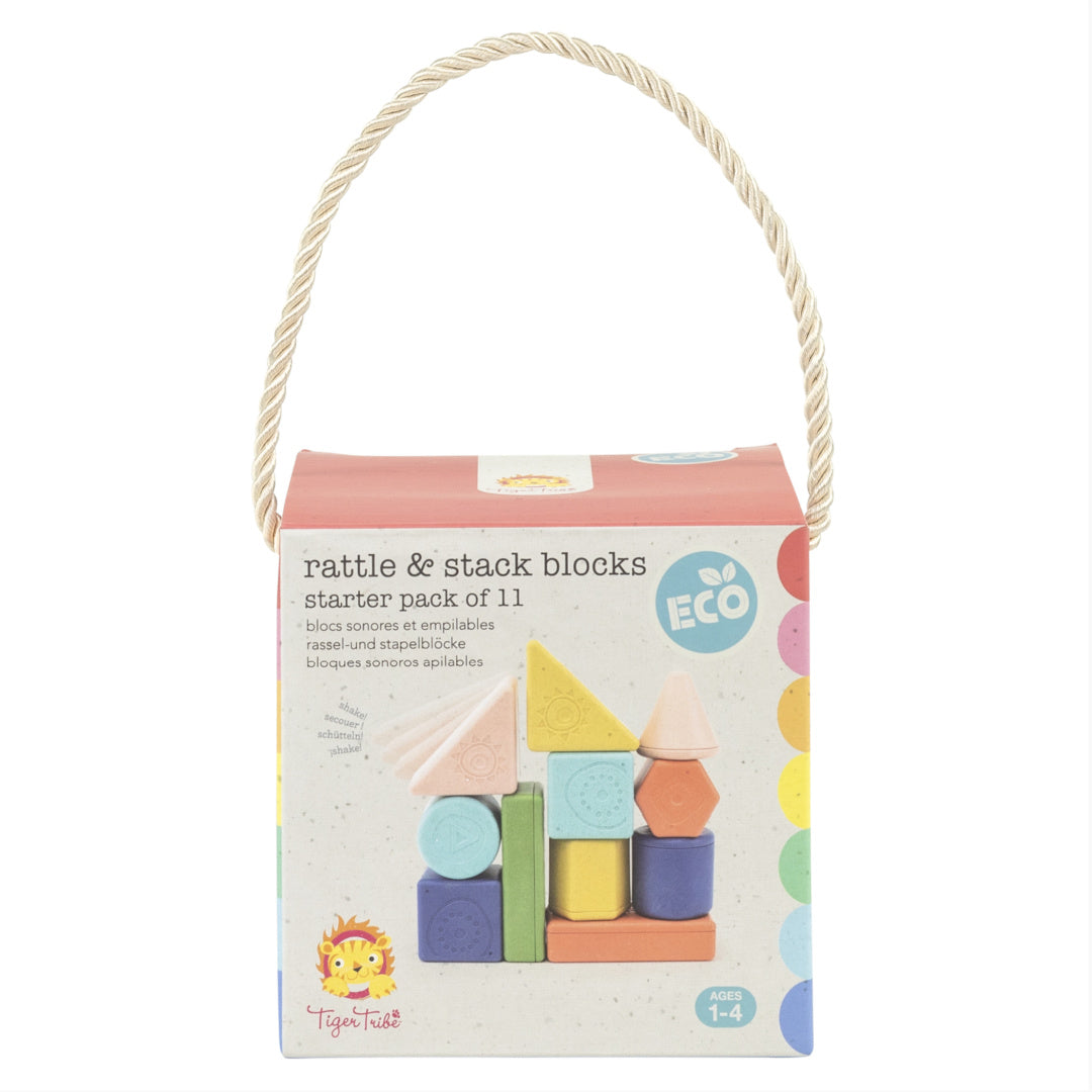 TIGER TRIBE ECO RANGE RATTLE & STACK BLOCKS - STARTER PACK OF 11