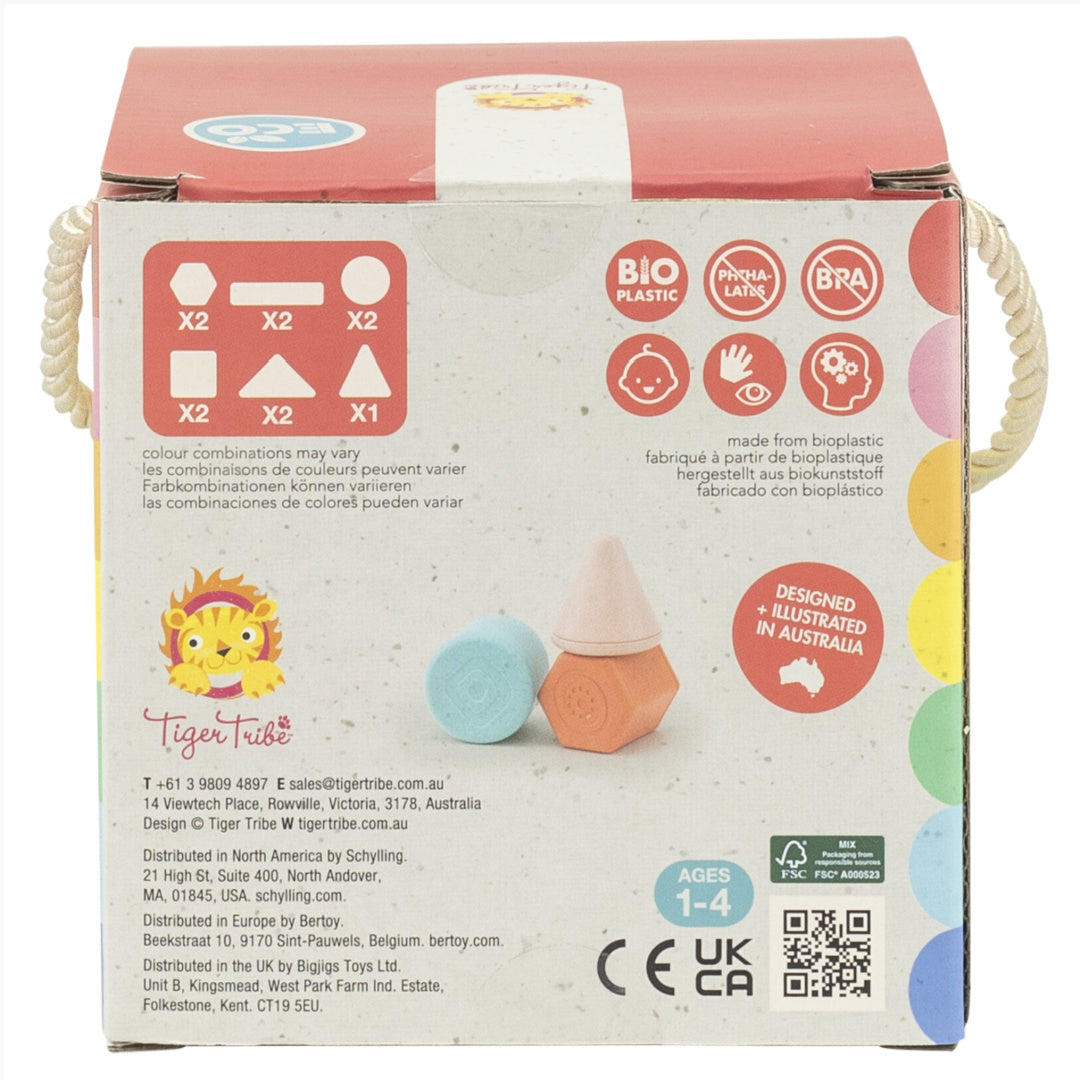 TIGER TRIBE ECO RANGE RATTLE &amp; STACK BLOCKS - STARTER PACK OF 11