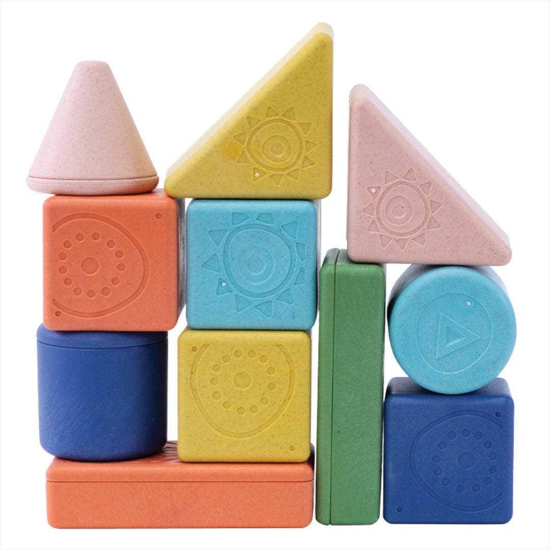 TIGER TRIBE ECO RANGE RATTLE &amp; STACK BLOCKS - STARTER PACK OF 11