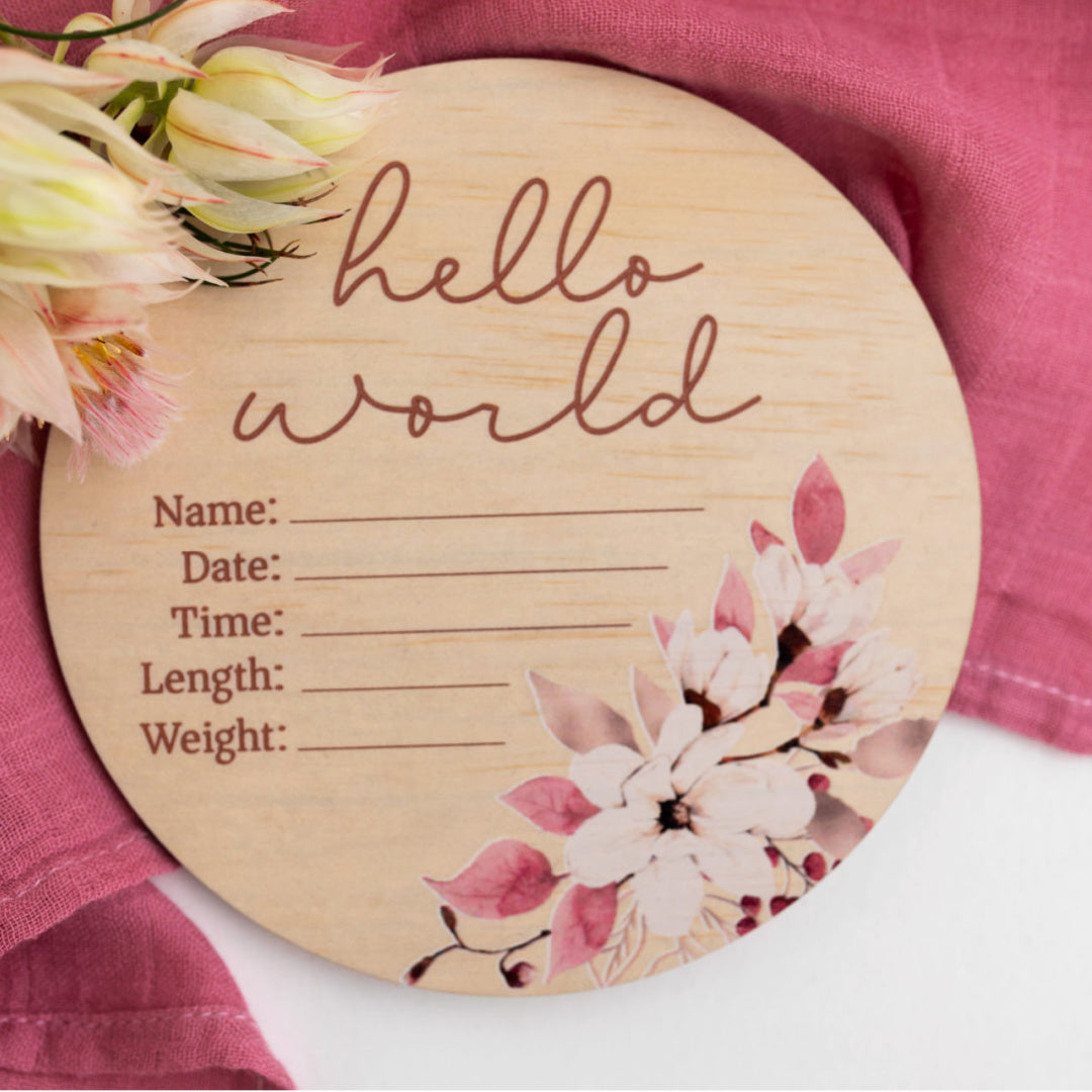 TIMBER TINKERS HELLO WORLD FLORAL ANNOUNCEMENT DISC