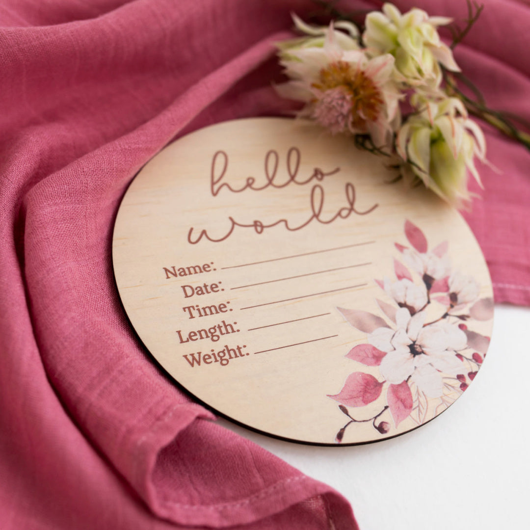 TIMBER TINKERS HELLO WORLD FLORAL ANNOUNCEMENT DISC