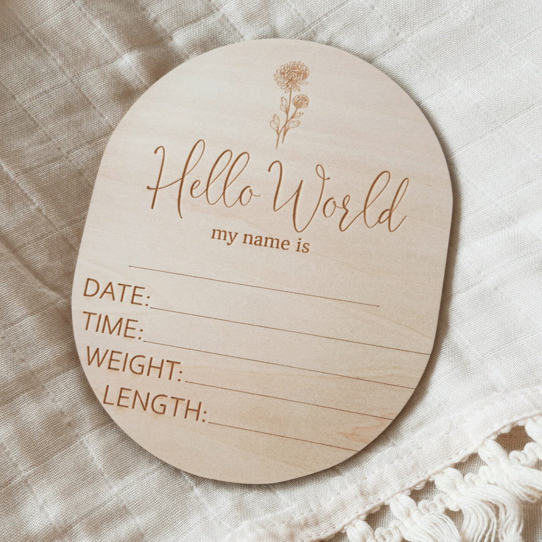 TIMBER TINKERS HELLO WORLD FLOWER  ANNOUNCEMENT DISC