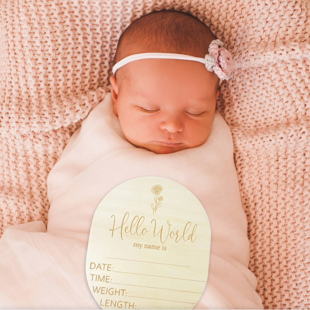 TIMBER TINKERS HELLO WORLD FLOWER  ANNOUNCEMENT DISC