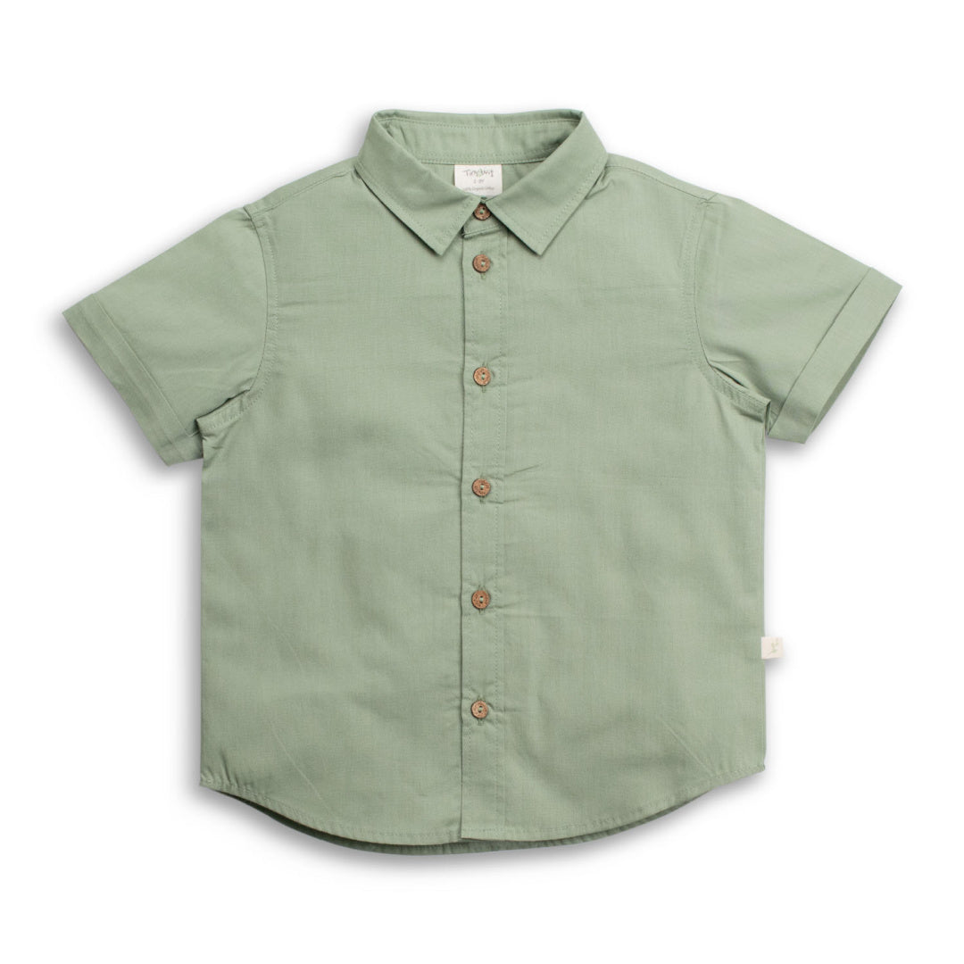 TINY TWIG BOYS CAMBRIC SHIRT - BASIL
