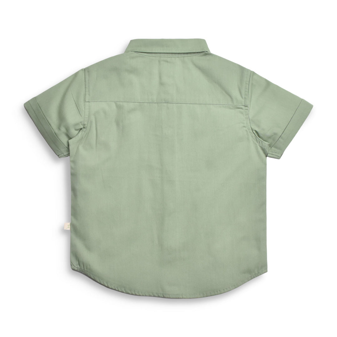 TINY TWIG BOYS CAMBRIC SHIRT - BASIL