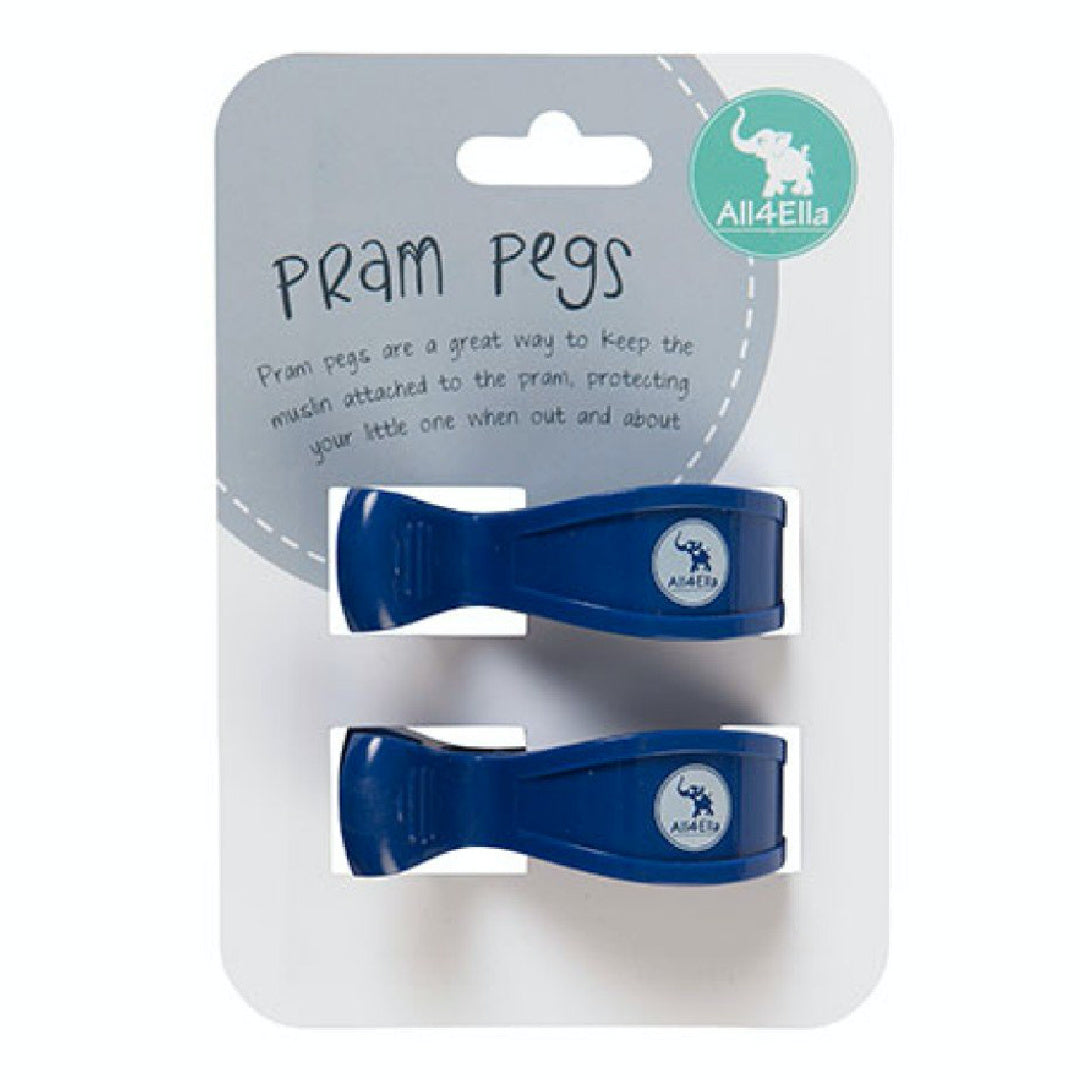 ALL 4 ELLA  PRAM PEGS 2PK - NAVY