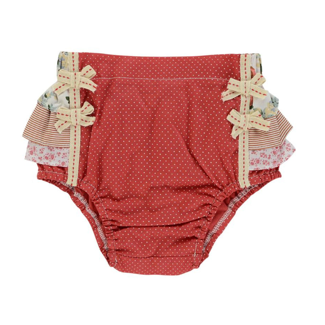 ARTHUR AVENUE CHRISTMAS RED BOW FRILLY BLOOMERS