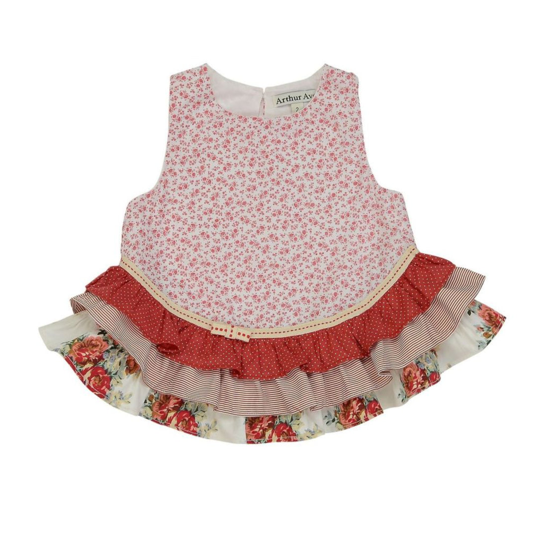 ARTHUR AVENUE CHRISTMAS RED LAYERED SWING TOP