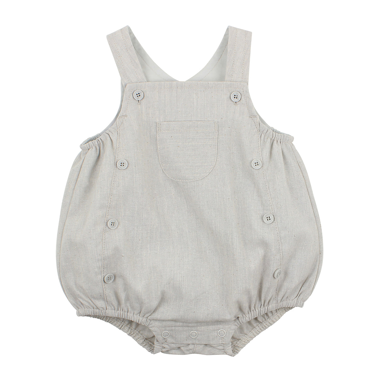 BEBE HARRY BUTTON FRONT ROMPER - GREY
