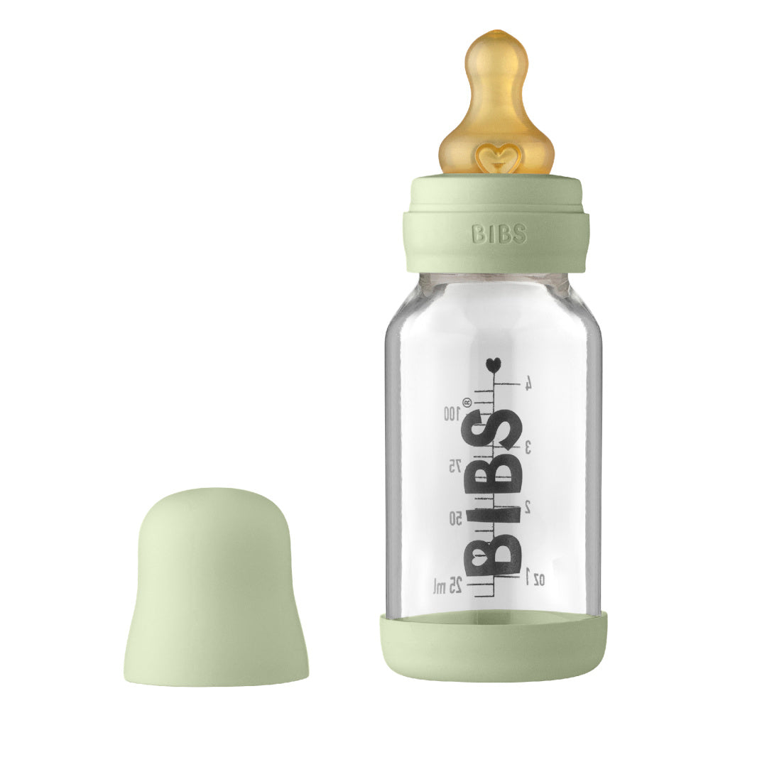 BIBS 110ML GLASS BOTTLE SET - SAGE / LATEX