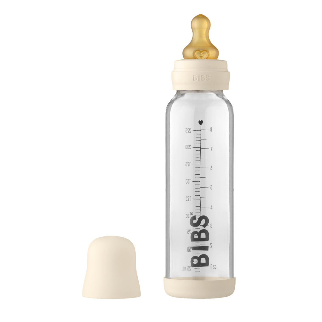 BIBS 225ML GLASS BOTTLE SET - IVORY / LATEX