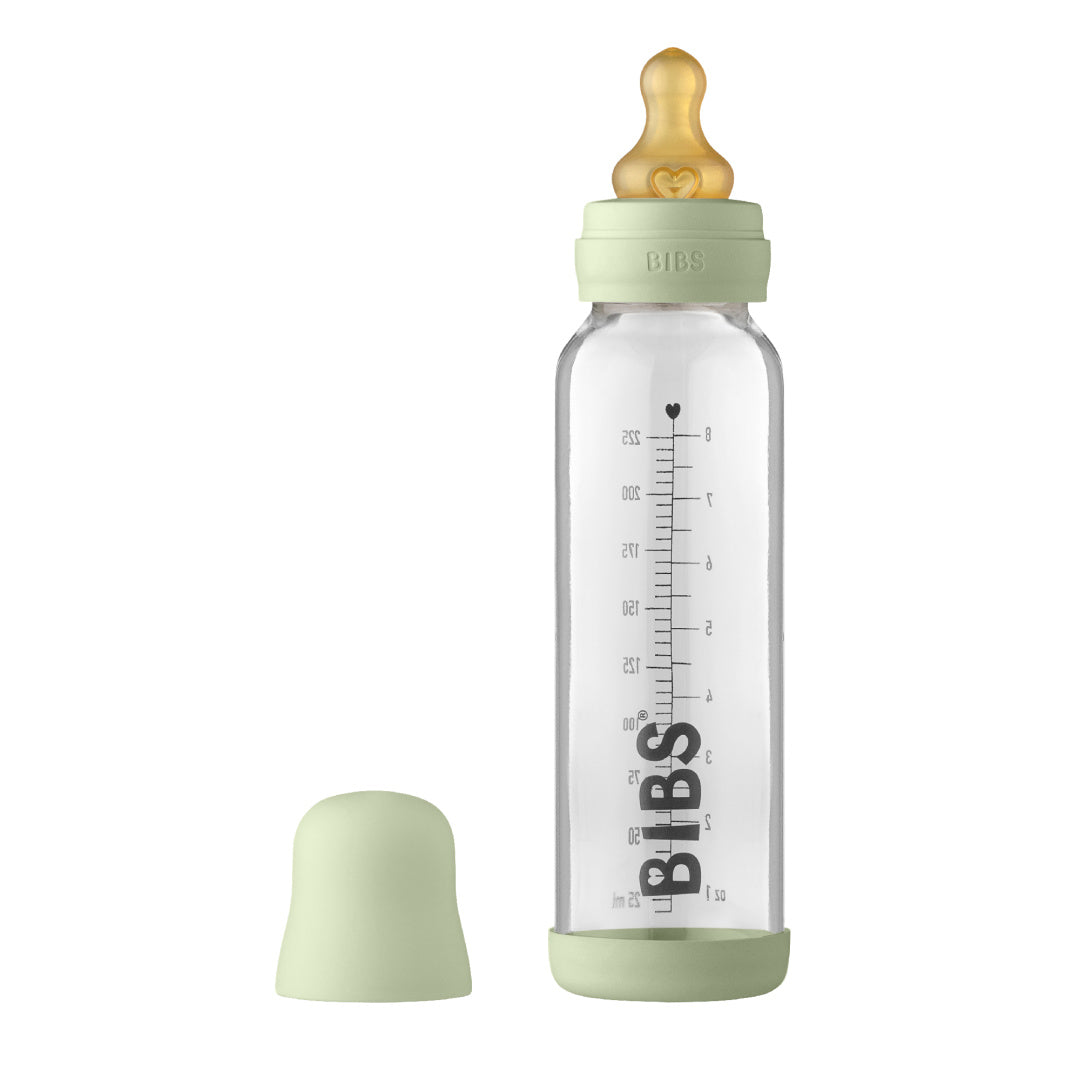 BIBS 225ML GLASS BOTTLE SET - SAGE / LATEX