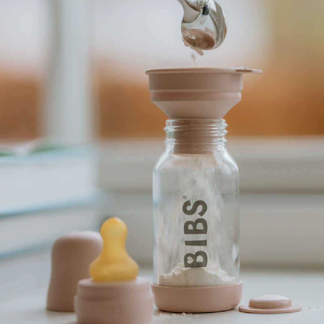 BIBS 110ML GLASS BOTTLE SET - BLUSH / LATEX