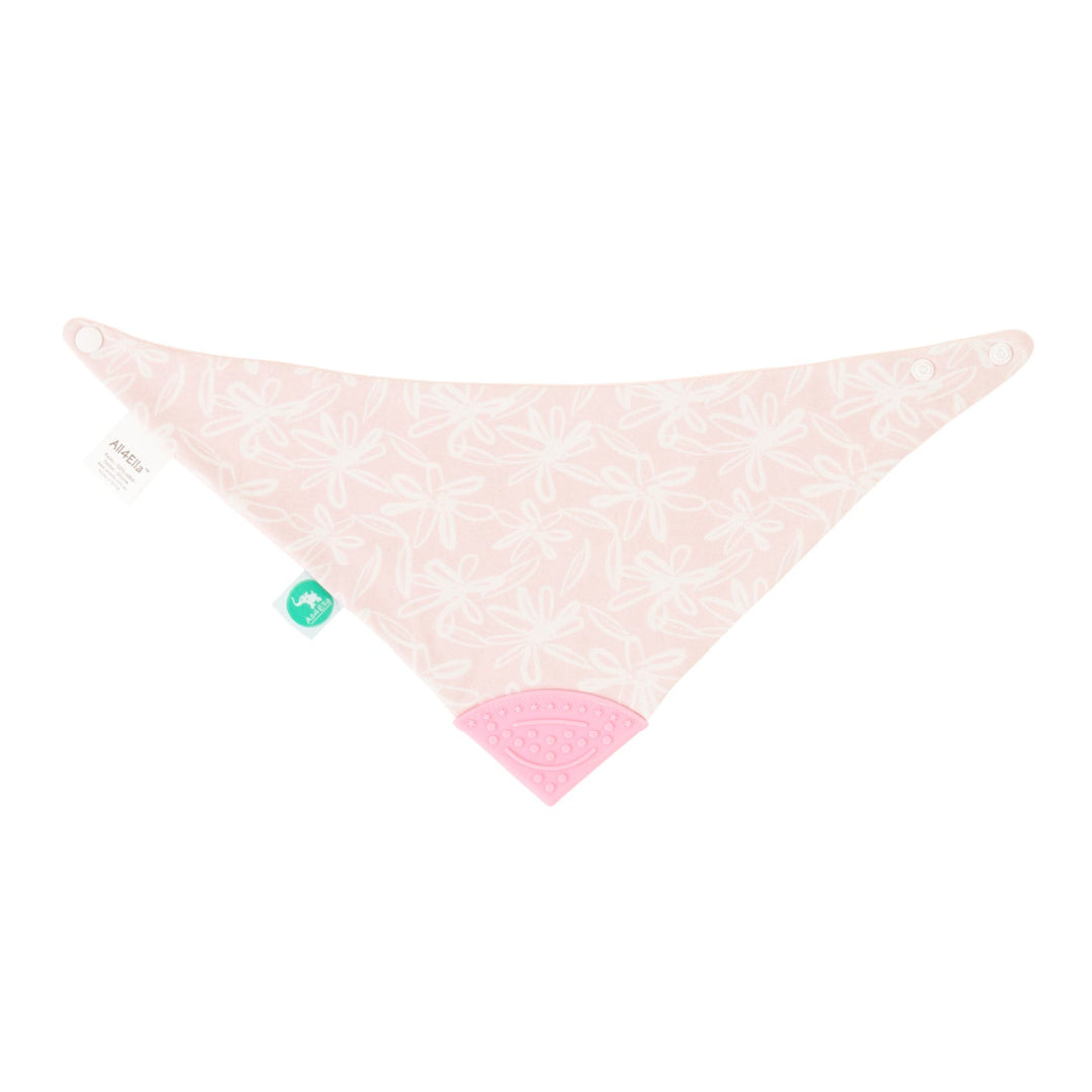 ALL 4 ELLA BANDANA BIB WITH SILICONE TEETHER - FLORAL