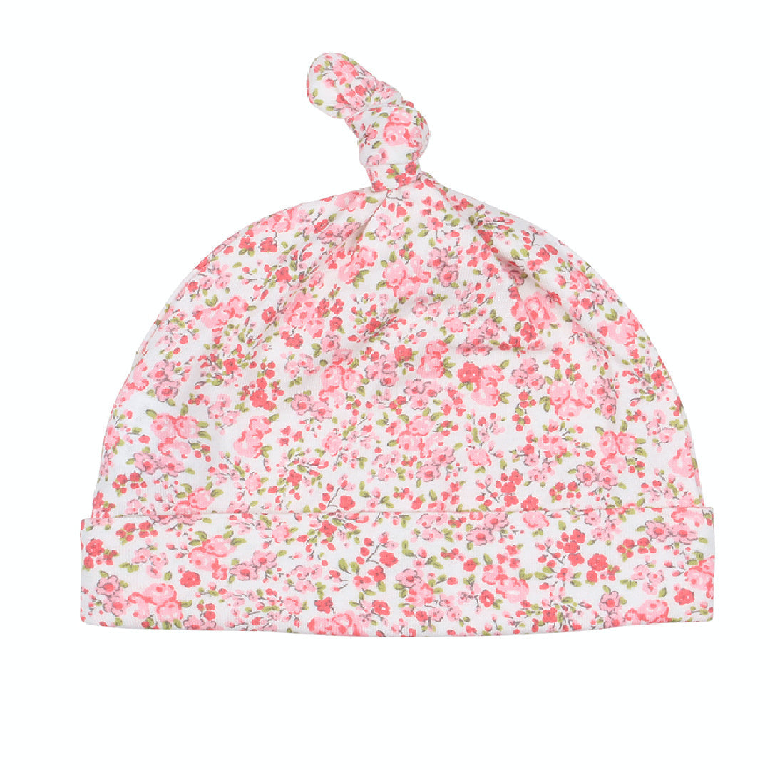 BEBE WHITE LABEL FLORAL ORGANIC BEANIE