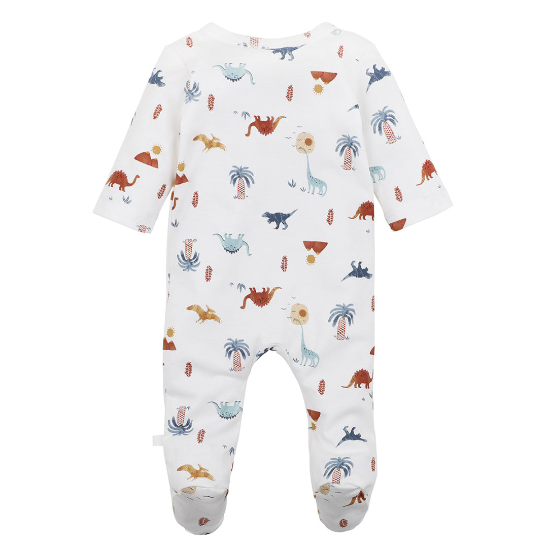 BEBE WHITE LABEL DINO ORGANIC L/S ROMPER