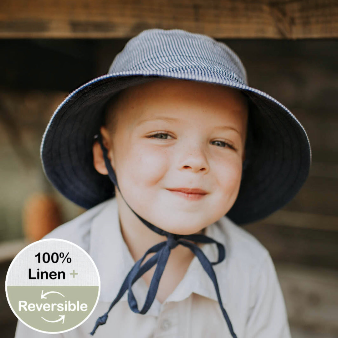 BEDHEAD HERITAGE 'EXPLORER' KIDS REVERSIBLE SUN HAT - CHARLIE / INDIGO