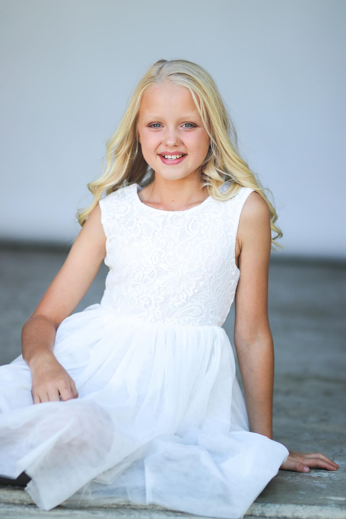 DESIGNER KIDZ DELILAH LACE DRESS - IVORY