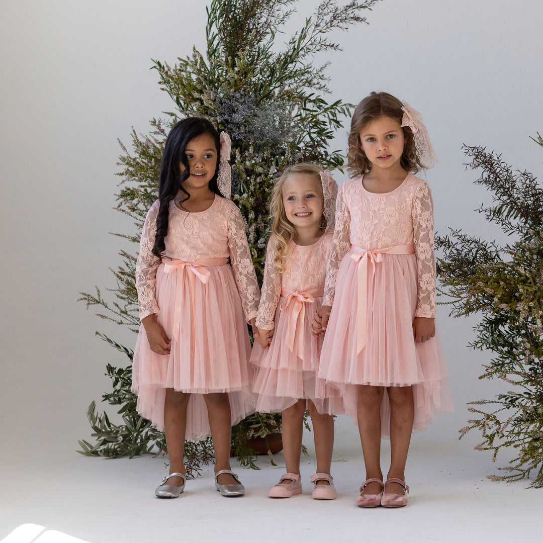 DESIGNER KIDZ CANDI LACE TUTU DRESS [TEA ROSE]