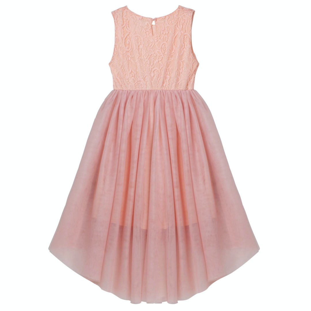 DESIGNER KIDZ DELILAH LACE DRESS - TEA ROSE
