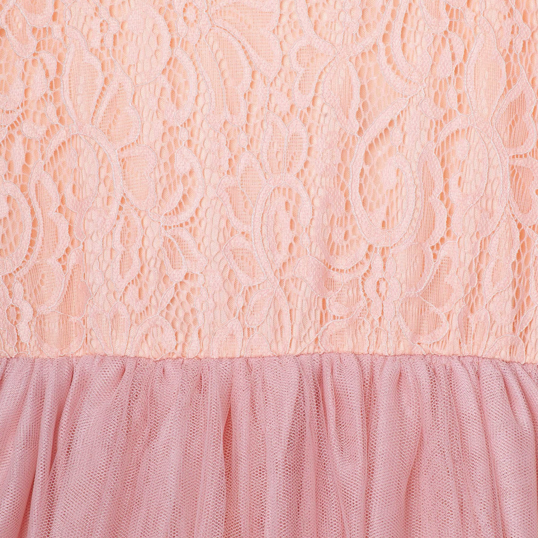 DESIGNER KIDZ DELILAH LACE DRESS - TEA ROSE
