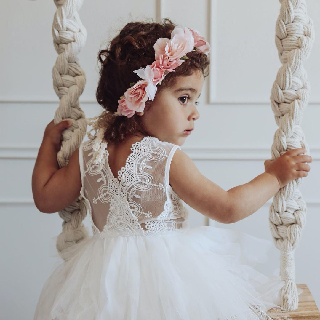 DESIGNER KIDZ SOPHIE LACE BODICE TUTU DRESS - IVORY