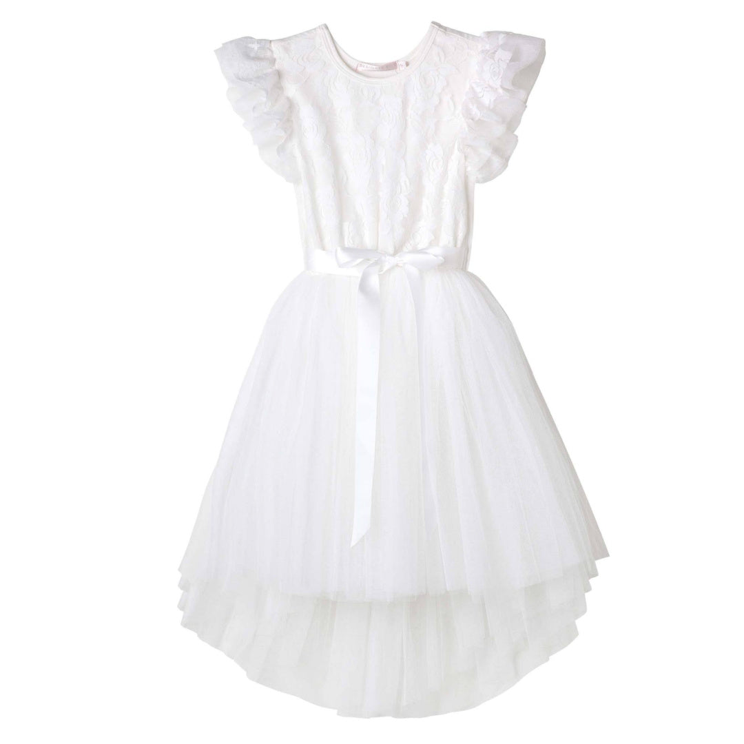 DESIGNER KIDZ LIBBY LACE TUTU DRESS - IVORY