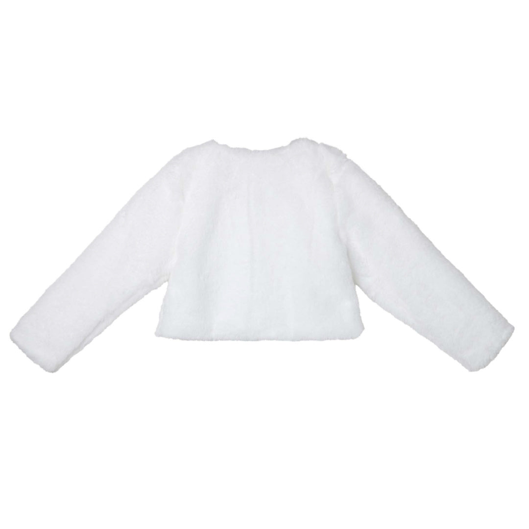 DESIGNER KIDZ FAUX FUR JACKET - IVORY
