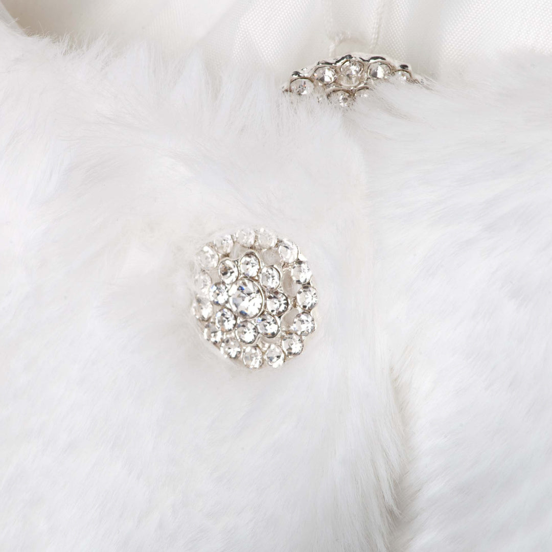 DESIGNER KIDZ FAUX FUR JACKET - IVORY