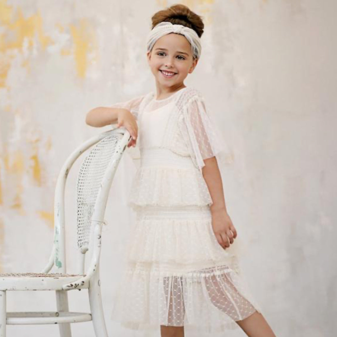 DESIGNER KIDZ TASHA TIERED MESH DRESS