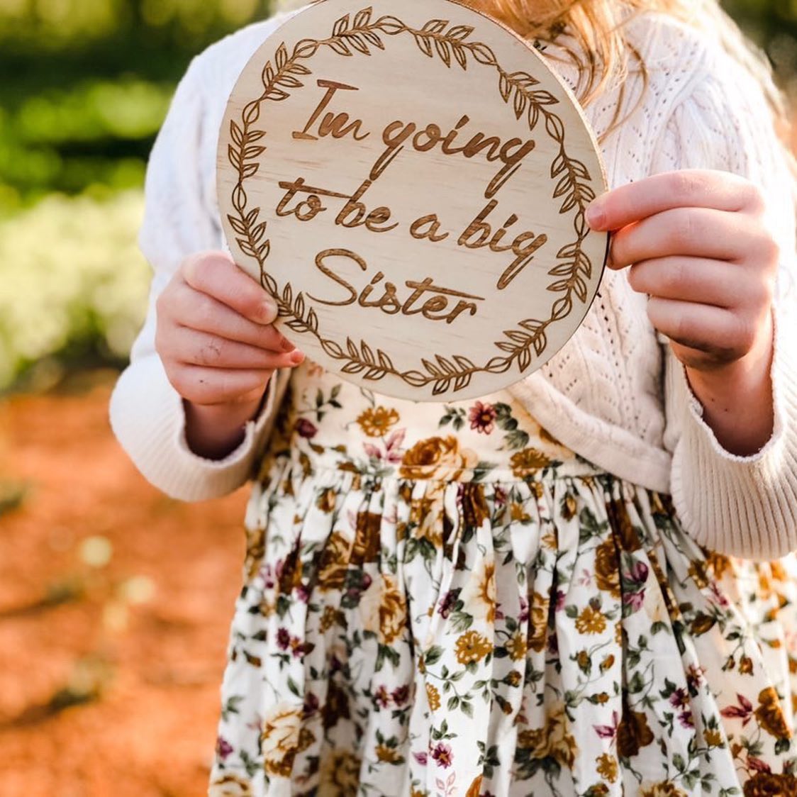 HELLO FERN WOODEN SINGLE ANNOUNCEMENT DISC -  I&#39;M GOING TO BE A BIG SISTER