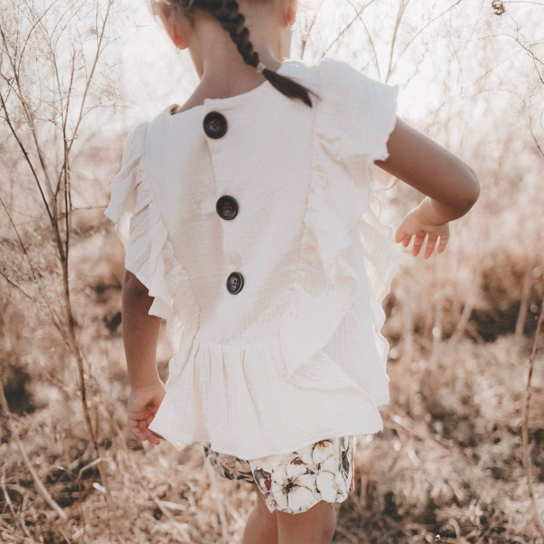 LOVE HENRY GIRLS BONNIE TOP - CREAM