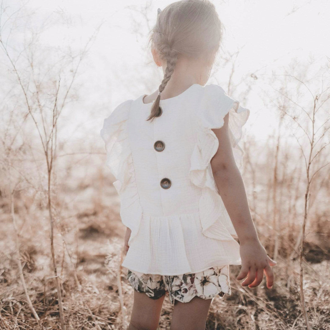 LOVE HENRY GIRLS BONNIE TOP - CREAM